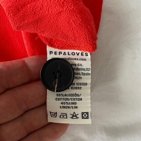 Pepaloves Women's Red Cotton/Linen Sleeveless Top Size Small - Picture 5 of 9